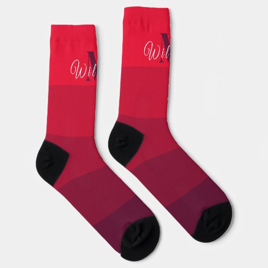 Gepersonaliseerd Initialen Monogram Roos Rood Colo Sokken (Rechts)
