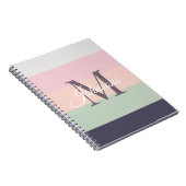 Gepersonaliseerd Initialen Monogram voor Paarse Co Notitieboek (Rechterzijde)