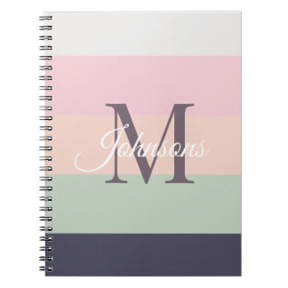 Gepersonaliseerd Initialen Monogram voor Paarse Co Notitieboek