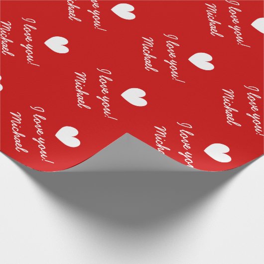 Gepersonaliseerd inpakpapier | Ik hou van je (Hoek)