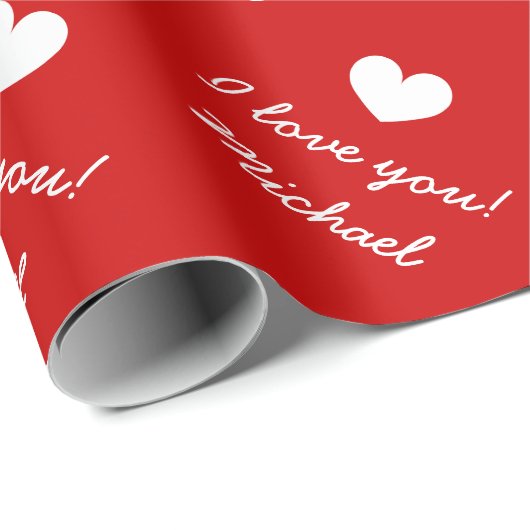Gepersonaliseerd inpakpapier | Ik hou van je (Rol Hoek)