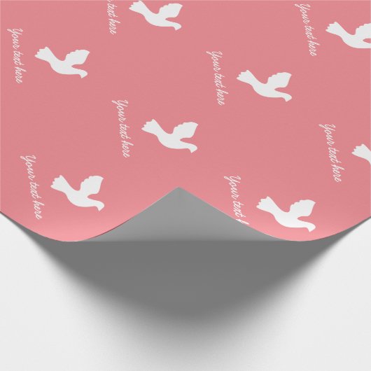 Gepersonaliseerd inpakpapier met witte duiven (Hoek)