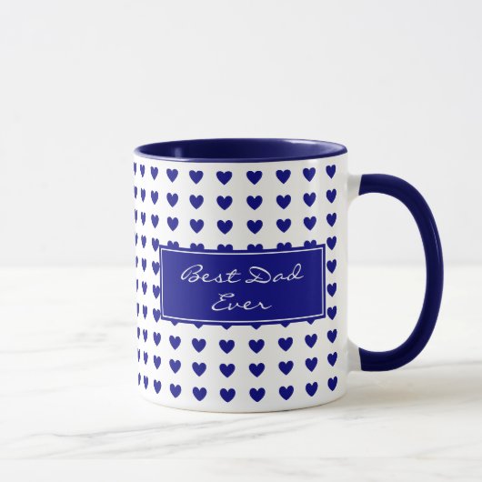 Gepersonaliseerd Inspirerend Blue Hearts Pattern Mok (Rechts)