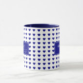 Gepersonaliseerd Inspirerend Blue Hearts Pattern Mok (Midden)