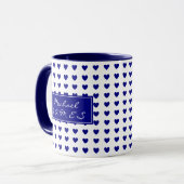 Gepersonaliseerd Inspirerend Blue Hearts Pattern Mok (Voorkant links)
