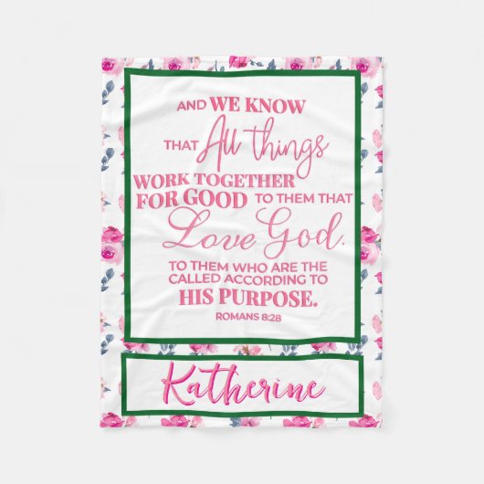 Gepersonaliseerd Inspirerend Christelijk Bijbelver Fleece Deken (Voorkant)