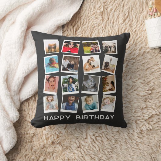 gepersonaliseerd instagram moderne fotocollage kussen (Deken)