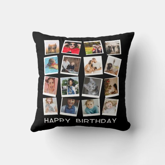 gepersonaliseerd instagram moderne fotocollage kussen (Achterkant)