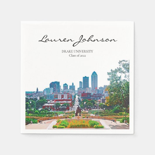 Gepersonaliseerd Iowa Afstuderen Napkins Servet (Voorkant)