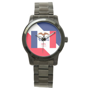 Gepersonaliseerd Iowa State Vlag Ontwerp Horloge