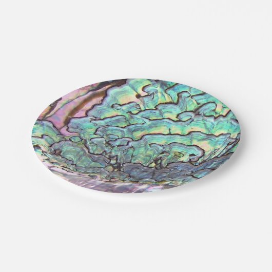 Gepersonaliseerd Iridescent Beauful Natural Abalon Papieren Bordje (Gekanteld)