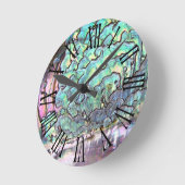 Gepersonaliseerd Iridescent Beauful Natural Abalon Ronde Klok (Hoek)