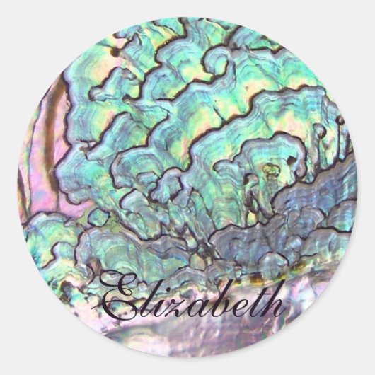 Gepersonaliseerd Iridescent Beauful Natural Abalon Ronde Sticker (Voorkant)