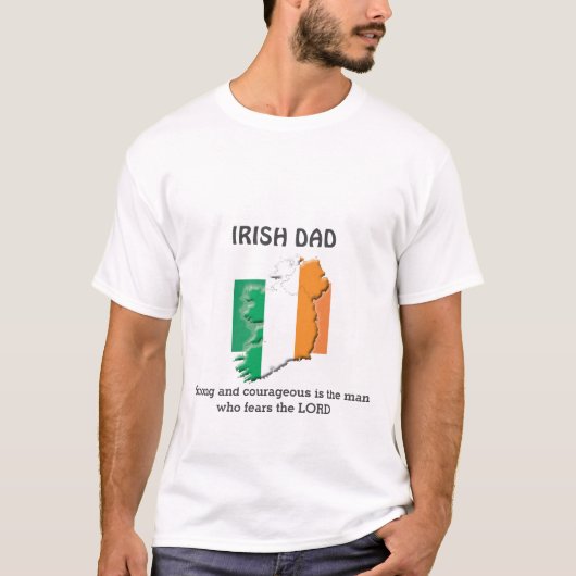 Gepersonaliseerd IRISH DAD sterk moedig T-shirt (Voorkant)