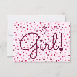 Gepersonaliseerd is een meisje! Kaart roze poladot