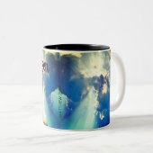 Gepersonaliseerd IS HIJ VERREZEN Religieus Jezus P Tweekleurige Koffiemok (Voorkant rechts)