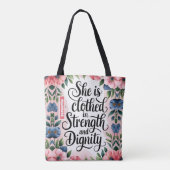 Gepersonaliseerd is ze Christelijk gekleed in krac Tote Bag (Achterkant)