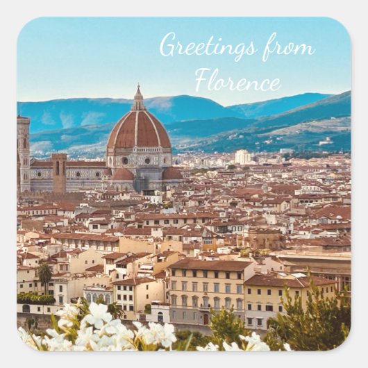 Gepersonaliseerd Italië Florence Fotografie Vierkante Sticker (Voorkant)