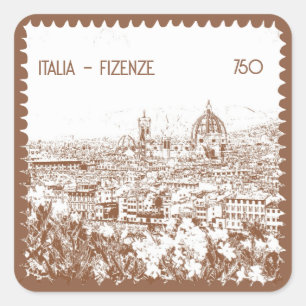 Gepersonaliseerd Italië Florence Fotografiestempel Vierkante Sticker