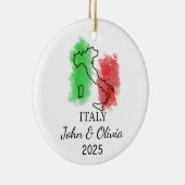 Gepersonaliseerd Italië Ornament, Italië Vlag Gift Keramisch Ornament (Rechts)
