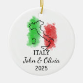 Gepersonaliseerd Italië Ornament, Italië Vlag Gift Keramisch Ornament (Voorkant)