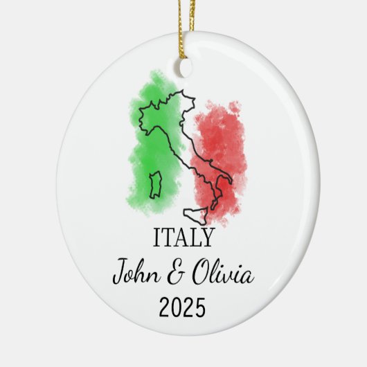 Gepersonaliseerd Italië Ornament, Italië Vlag Gift Keramisch Ornament (Links)