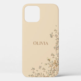 Gepersonaliseerd Ivory Modern Simple Greenery Case-Mate iPhone Case