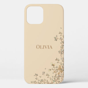 Gepersonaliseerd Ivory Modern Simple Greenery Case-Mate iPhone Case