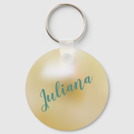 Gepersonaliseerd Ivory White Pearl Sleutelhanger