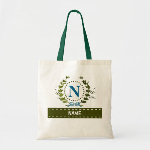 Gepersonaliseerd Ivy Wreath Weddenschap Datum Mono Tote Bag