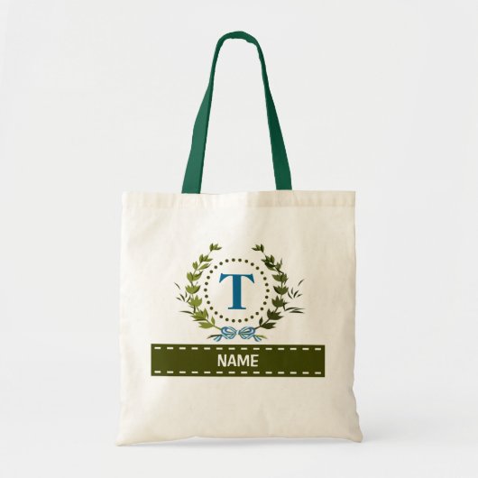 Gepersonaliseerd Ivy Wreath Weddenschap Datum Mono Tote Bag (Voorkant)