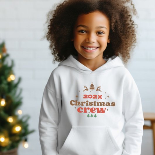 Gepersonaliseerd jaar Christmas Crew Kinder hoodie