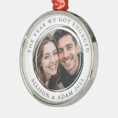 Gepersonaliseerd jaar dat we verloofde foto kregen metalen ornament (Links)