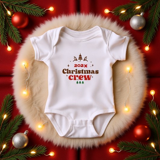 Gepersonaliseerd jaar Kerstmis Crew Romper