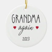 Gepersonaliseerd jaar Oma Opnieuw Kerstvakantie Keramisch Ornament (Voorkant)