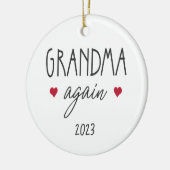 Gepersonaliseerd jaar Oma Opnieuw Kerstvakantie Keramisch Ornament (Links)