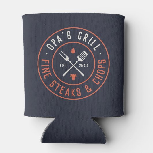 Gepersonaliseerd jaar opa's Grill Blikjeskoeler (Achterkant)