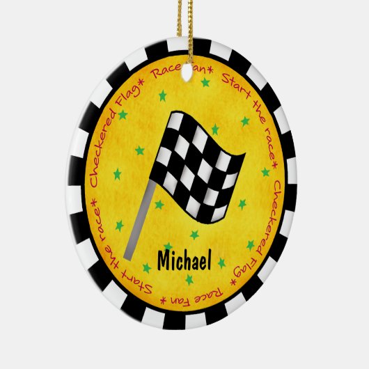 Gepersonaliseerd jaar voor automatisch gerangschik keramisch ornament (Rechts)