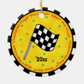 Gepersonaliseerd jaar voor automatisch gerangschik keramisch ornament (Achterkant)