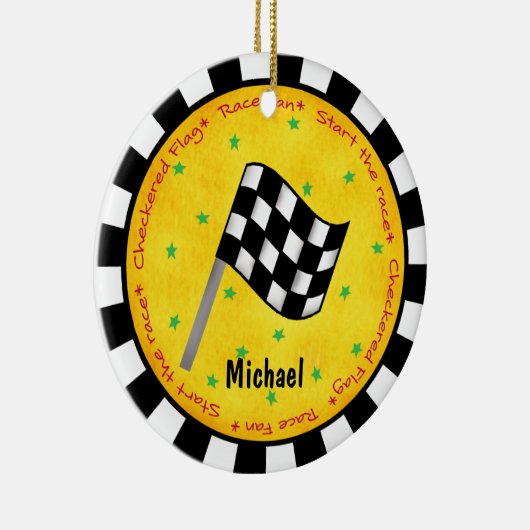 Gepersonaliseerd jaar voor automatisch gerangschik keramisch ornament (Rechts)