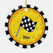 Gepersonaliseerd jaar voor automatisch gerangschik keramisch ornament (Achterkant)