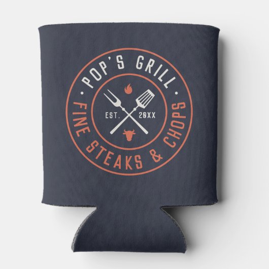 Gepersonaliseerd jaar voor pop Grill Blikjeskoeler (Achterkant)