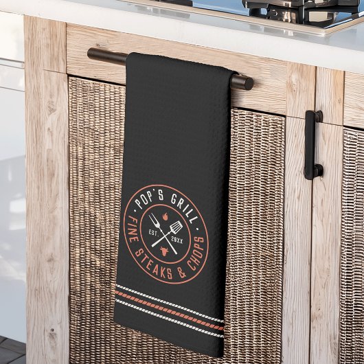 Gepersonaliseerd jaar voor pop Grill Theedoek