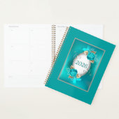Gepersonaliseerd Jaarlijks Blauwgroen Planner (Display)