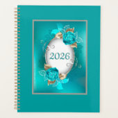 Gepersonaliseerd Jaarlijks Blauwgroen Planner (Voorkant)