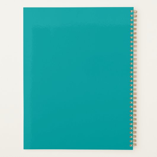 Gepersonaliseerd Jaarlijks Blauwgroen Planner (Achterkant)