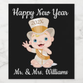 Gepersonaliseerd Jaarlijks Nieuwjaar Baby Wijn Etiket (Enkel label)