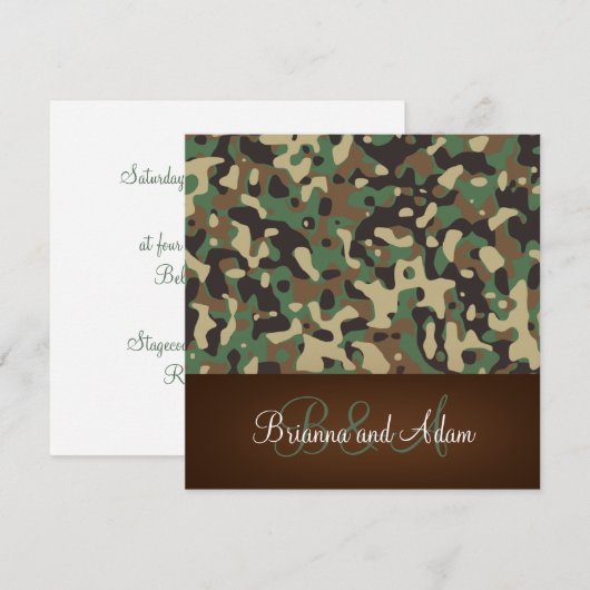 Gepersonaliseerd jachtthema Gespikkeld camoweddens Kaart (Voorkant / Achterkant)