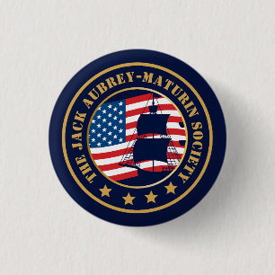 Gepersonaliseerd Jack Aubrey-Maturin Naval History Ronde Button 3,2 Cm