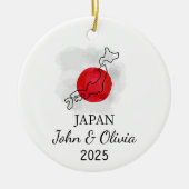 Gepersonaliseerd Japans Ornament, Japans Vlag Cade Keramisch Ornament (Voorkant)